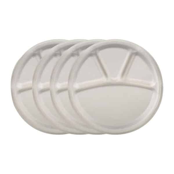 4 Compartment Round Plates