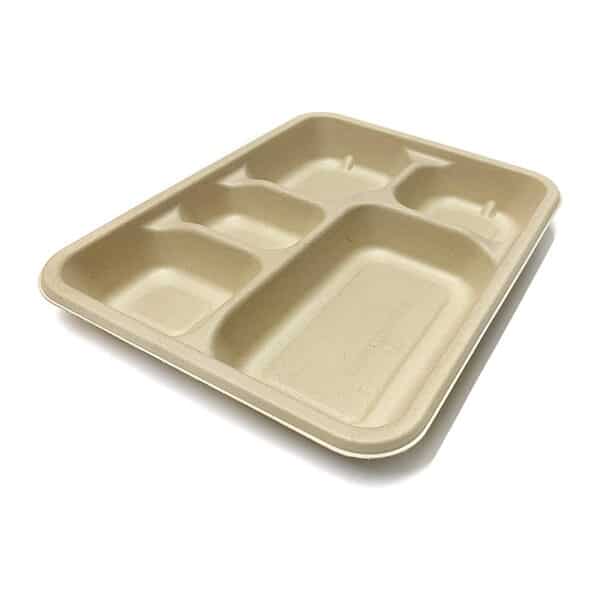Square Plate 5 Compartment