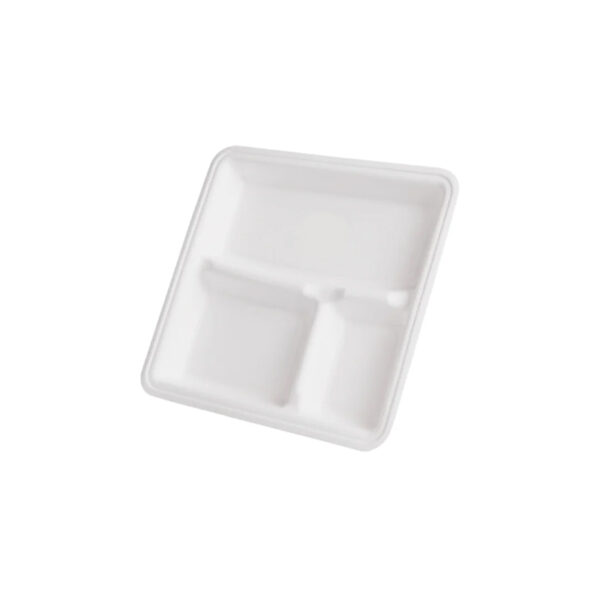 Square Plate 3 Compartment